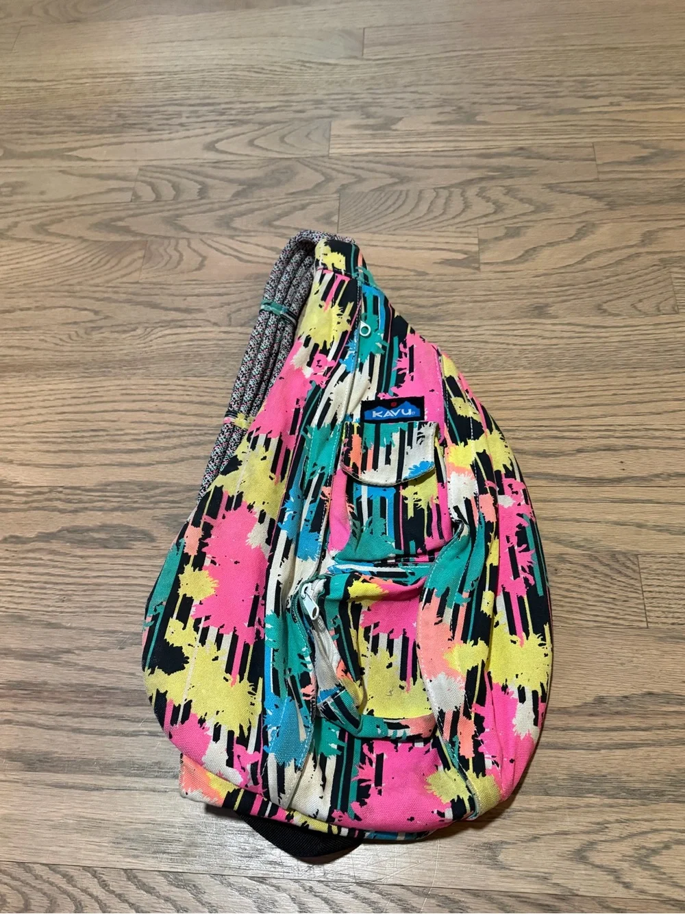 Kavu Neon Paint Splash Multicolor Sling Backpack